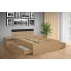 Moderní kvalitní dřevěná postel s úložným prostorem RAMI M 160x00 cm buk