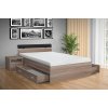 Moderní kvalitní dřevěná postel s úložným prostorem RAMI M 160x00 cm dub sonoma tmavý