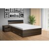 Moderní kvalitní dřevěná postel s úložným prostorem RAMI M 160x00 cm ořech