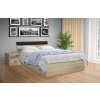 Moderní kvalitní dřevěná postel s úložným prostorem RAMI M 180x200 cm dub sonoma světlý