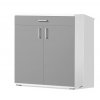 Předsíň botník se zásuvkou, policemi a dvířky PR14Z š. 100 cm bílá šedá