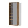 Předsíň vysoká skříň s policemi a posuvnými dveřmi PR15 š. 80 cm ořech lyon šedá