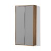 Předsíň vysoká skříň s policemi a posuvnými dveřmi PR16 š. 100 cm ořech lyon šedá