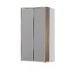 Předsíň vysoká skříň s policemi a posuvnými dveřmi PR16 š. 100 cm dub sonoma světlý  šedá