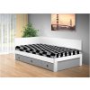 Kvalitní postel s úložným prostorem a s čely Iveta 110x200 cm bílá černobílá levá