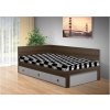 Kvalitní postel s úložným prostorem a s čely Iveta 110x200 cm ořech černobílá levá