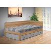 Kvalitní postel s úložným prostorem a s čely Iveta 110x200 cm ořech lyon losos