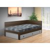 Kvalitní postel s úložným prostorem a s čely Iveta 110x200 cm ořech šedá