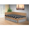 Kvalitní postel s úložným prostorem a s čely Iveta 110x200 cm ořech lyon černobílá levá