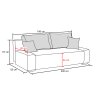Rozměry k moderní rozkládací pohovce s úložným prostorem pro každodenní spaní Ostrava 140 cm