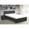 Kvalitní dřevěná postel s úložným prostorem a LED osvětlením Meadow 120x200 cm antracit