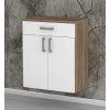 Závěsná koupelnová skříňka K24 š. 60 cm v dekoru dub sonoma s bílými dvířky