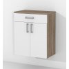 Závěsná koupelnová skříňka K24 š. 60 cm v dekoru dub sonoma s bílými dvířky