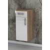 Závěsná koupelnová skříňka K26 š. 30 cm v dekoru dub sonoma s bílými dvířky v lesku