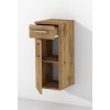 Závěsná koupelnová skříňka K26 š. 30 cm s otevřenými dvířky a zásuvkou