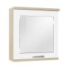 Závěsná koupelnová skříňka se zrcadlem a poličkou K 28 š. 60 cm akát bílá