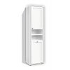 Vysoká retro koupelnová skříň s dvířky a košem na prádlo KR14 š. 50 cm bílá