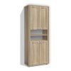 Vysoká retro koupelnová skříň s dvířky a policemi KR15 š. 70 cm dub sonoma