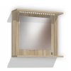 Retro koupelnová skříňka se zrcadlem, policí a LED osvětlením KR21 š. 70 cm dub sonoma