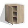 Retro rohová koupelnová skříňka s policemi a dvířkami levé pravé provedení KR22 š. 60 cm dub sonoma