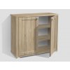 Předsíň retro komoda s policemi a dvířky PRE12 š. 90 cm dub sonoma