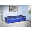 Čalouněná válenda s úložným prostorem Belinda, matrace 90x200 cm, modrá