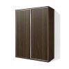 Velká šatní skříň s tyčí, policemi, drátěnými koši s posuvnými dveřmi Alfa 26 HIT š. 140 cm ořech
