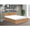 Moderní manželská postel Simon s úložným prostorem 160x200 cm dub wotan