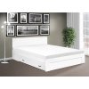Moderní manželská postel Simon s úložným prostorem 160x200 cm bílá