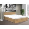 Moderní manželská postel Simon s úložným prostorem 160x200 cm buk