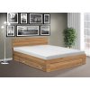 Moderní manželská postel Simon s úložným prostorem 160x200 cm ořech lyon