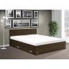 Moderní manželská postel Simon s úložným prostorem 160x200 cm ořech