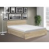 Moderní manželská postel Simon s úložným prostorem 160x200 cm dub sonoma světlý