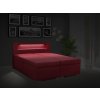 Moderní postel s úložným prostorem BOLERO C s rozsvíceným LED osvětlením červená