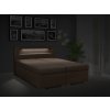 Moderní postel s úložným prostorem BOLERO C s rozsvíceným LED osvětlením hnědá