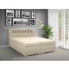 Moderní postel s úložným prostorem BOLERO C 180 cm s LED osvětlením krém