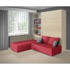 Výklopná postel VS 21066 s rohovou sedačkou akát sedačka červená