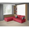 Výklopná postel VS 21066 s rohovou sedačkou buk/bílá sedačka červená
