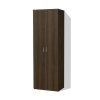 Moderní levná vysoká policová skříň s plnými dveřmi Alfa 126 š. 60 cm ořech