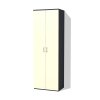Moderní levná vysoká policová skříň s plnými dveřmi Alfa 126 š. 60 cm v kombinaci dekorů antracit a krém