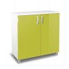 Moderní koupelnová skříňka s policemi a dvířkami K1 š. 80 cm bílá lemon