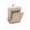 Koupelnová skříňka s umyvadlem, vodovodní baterií a košem na prádlo K27 š. 60 cm