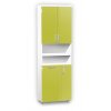 Velká koupelnová skříňka s košem na prádlo K29 š.60 cm bílá lemon lesk