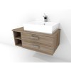 Koupelnová umyvadlová skříňka s keramickým umyvadlem v dekoru dub sonoma tmavý