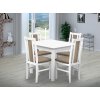 Jídelní set pro 4 osoby se stolem 80x80 cm a židlemi v dekoru bílá/béžová