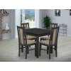 Jídelní set pro 4 osoby se stolem 80x80 cm a židlemi v dekoru antracit/béžová