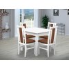Jídelní set pro 4 osoby se stolem 80x80 cm a židlemi v dekoru bílá/skořicová