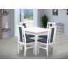 Jídelní set pro 4 osoby se stolem 80x80 cm a židlemi v dekoru bílá/světle modrá
