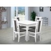 Jídelní set pro 4 osoby se stolem 80x80 cm a židlemi v dekoru bílá/šedá