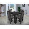 Jídelní set pro 4 osoby se stolem 80x80 cm a židlemi v dekoru antracit/šedá